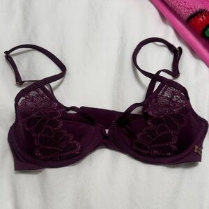 Elegant Purple Lace Bra